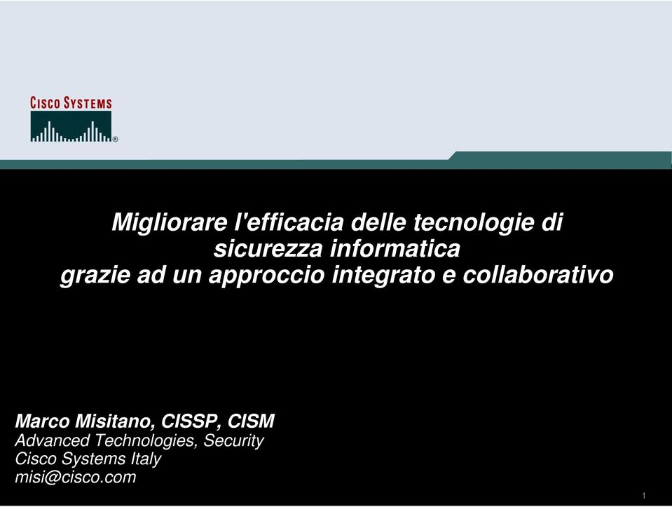 collaborativo Marco Misitano, CISSP, CISM Advanced