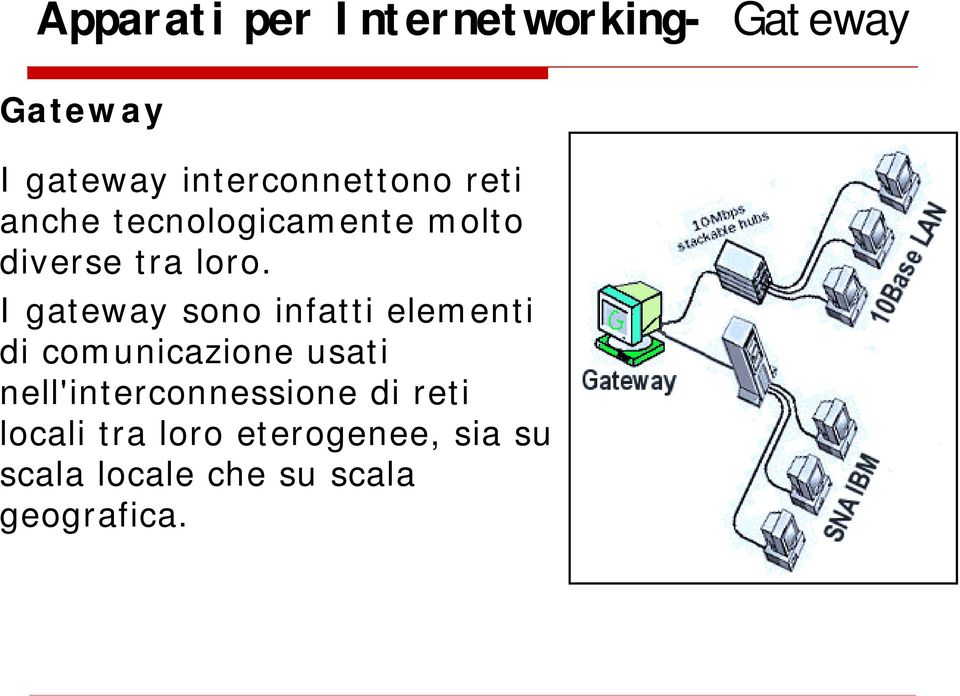 I gateway sono infatti elementi di comunicazione usati