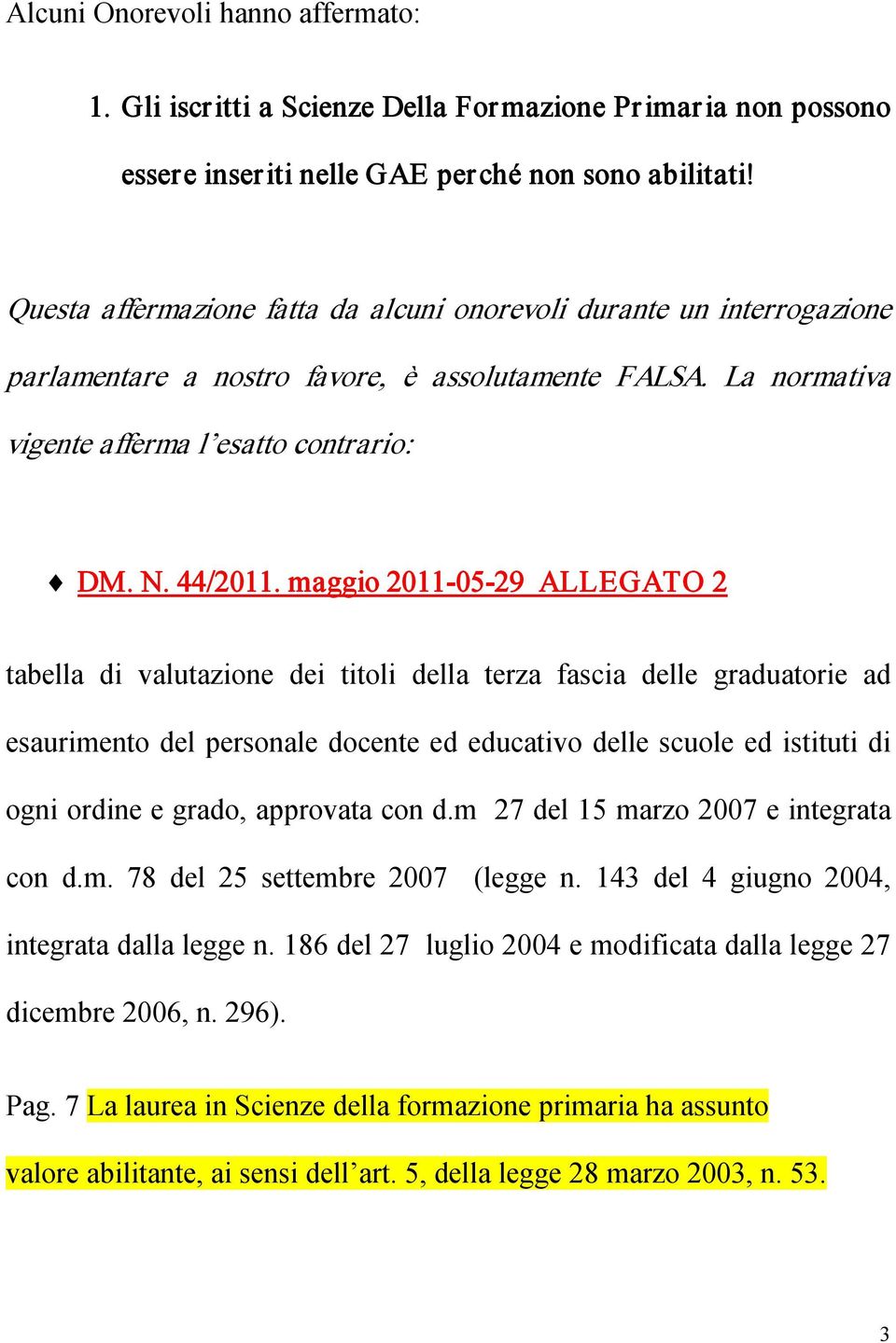 maggio 2011 05 29 ALLEGATO 2 tabella di valutazione dei titoli della terza fascia delle graduatorie ad esaurimento del personale docente ed educativo delle scuole ed istituti di ogni ordine e grado,