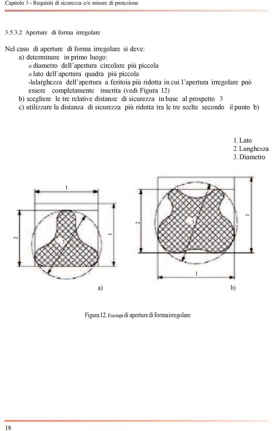 essere completamente inserita (vedi Figura 12) b) scegliere le tre relative distanze di sicurezza in base al prospetto 3 c) utilizzare la distanza di