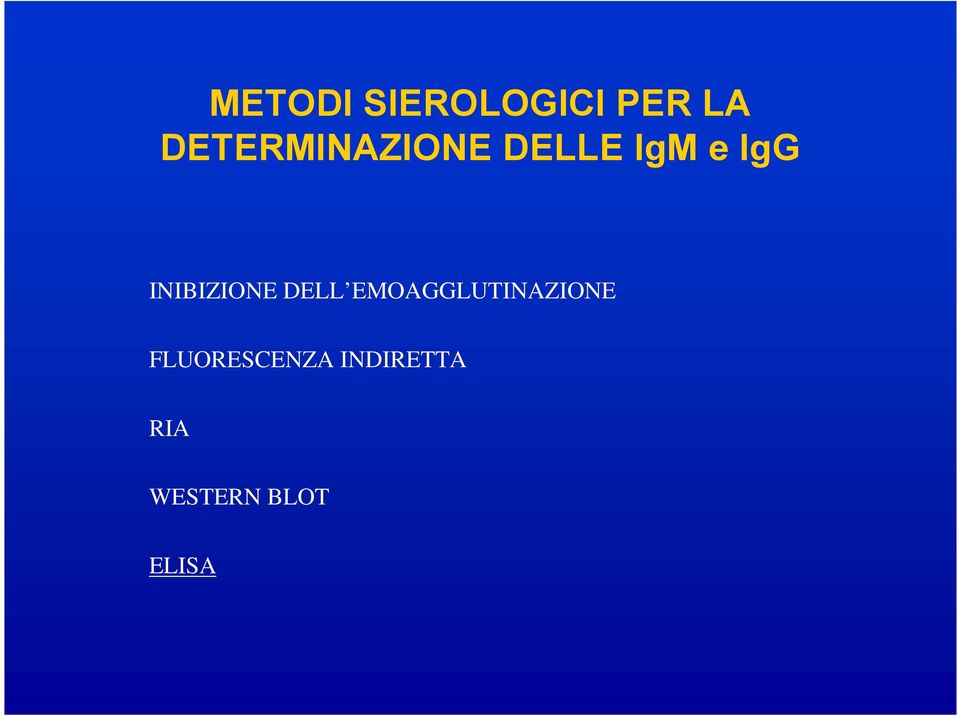 INIBIZIONE DELL EMOAGGLUTINAZIONE