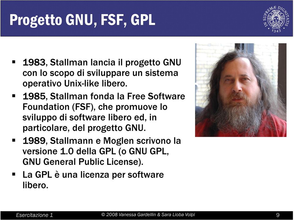 1985, Stallman fonda la Free Software Foundation (FSF), che promuove lo sviluppo di software libero