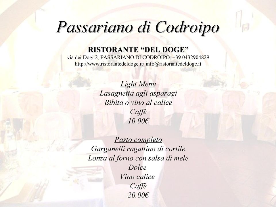 it/ info@ristorantedeldoge.