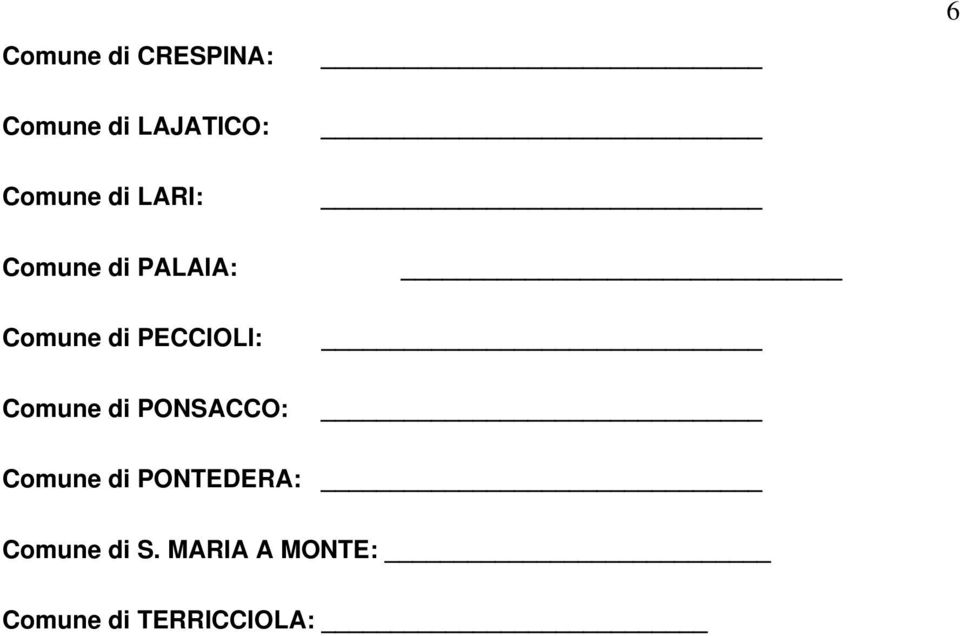 PCCIOLI: Comune di PONSACCO: Comune di