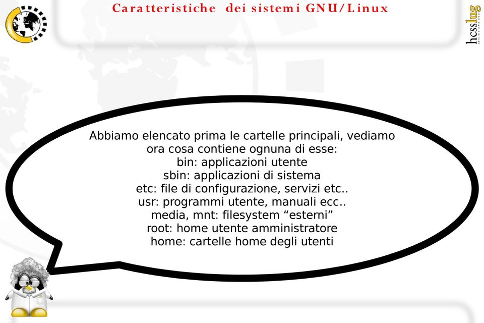 configurazione, servizi etc.. usr: programmi utente, manuali ecc.