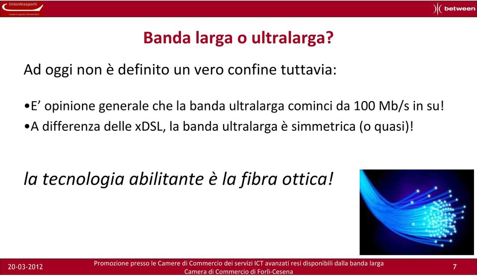 che la banda ultralarga cominci da 100 Mb/s in su!