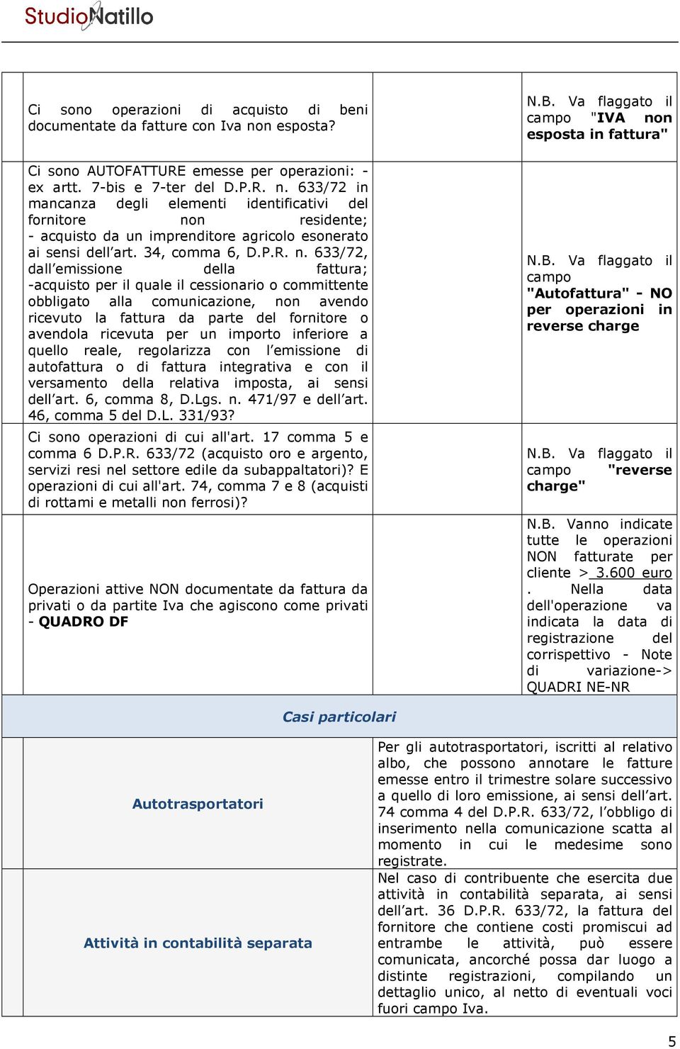 in mancanza degli elementi identificativi del fornitore no