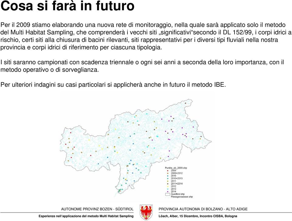 diversi tipi fluviali nella nostra provincia e corpi idrici di riferimento per ciascuna tipologia.