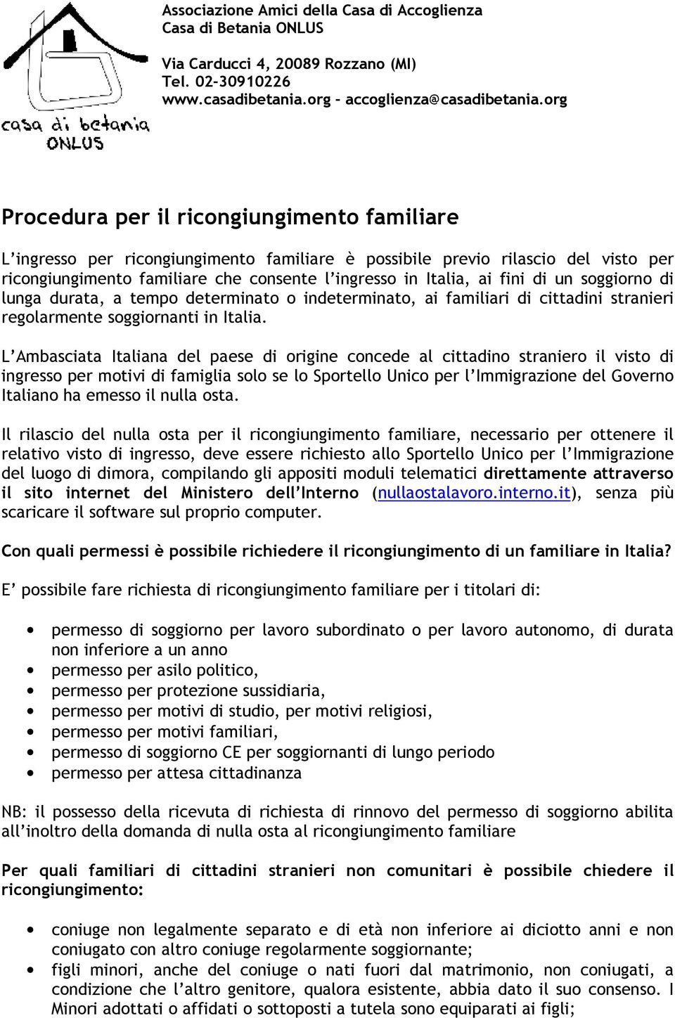 Procedura Per Il Ricongiungimento Familiare Pdf Free Download