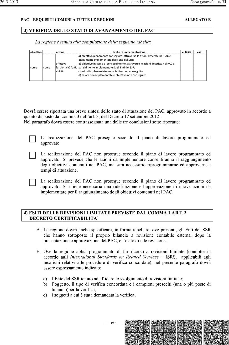 b)obiettivoincorsodiconseguimento,attraversoleazionidescrittenelpace nome nome funzionalità/affid parzialmenteimplementatedaglientidelssr; abilità c)azioniimplementatemaobiettivononconseguito