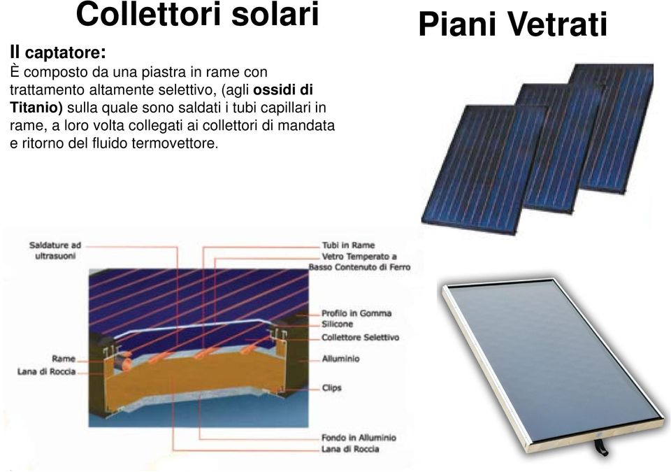 Titanio) sulla quale sono saldati i tubi capillari in rame, a loro volta