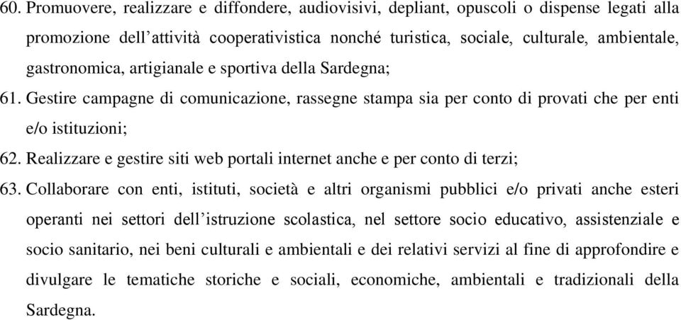 Realizzare e gestire siti web portali internet anche e per conto di terzi; 63.