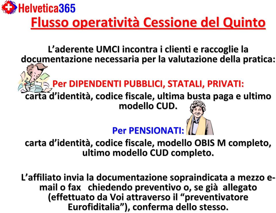 Per PENSIONATI: carta d identitd identità,, codice fiscale, modello OBIS M completo, ultimo modello CUD completo.