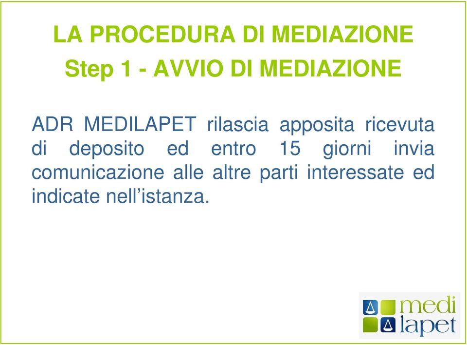 entro 15 giorni invia comunicazione alle