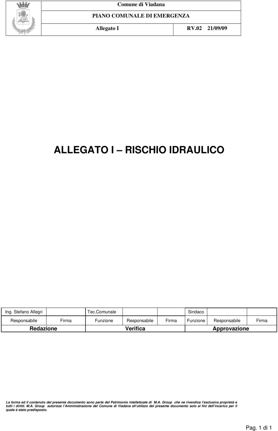 Comunale Sindaco Responsabile Firma Funzione