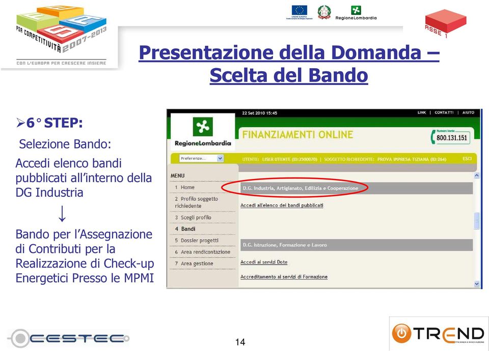 interno della DG Industria Bando per l Assegnazione di