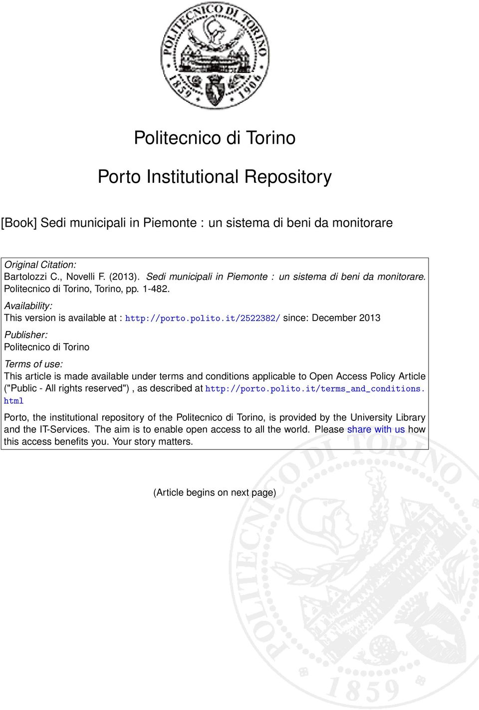 it/2522382/ since: December 2013 Publisher: Politecnico di Torino Terms of use: This article is made available under terms and conditions applicable to Open Access Policy Article ("Public - All