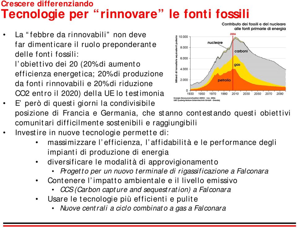 che stanno contestando questi obiettivi comunitari difficilmente sostenibili e raggiungibili Investire in nuove tecnologie permette di: massimizzare l efficienza, l affidabilità e le performance