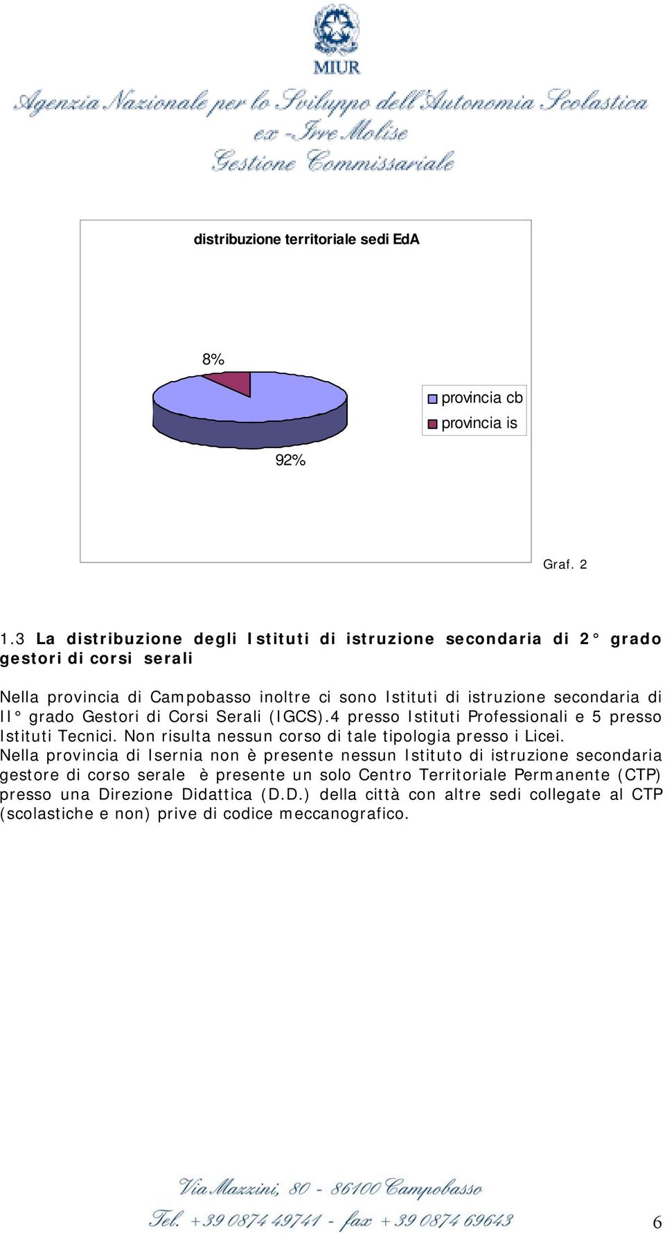 II grado Gestori di Corsi Serali (IGCS).4 presso Istituti Professionali e 5 presso Istituti Tecnici. Non risulta nessun corso di tale tipologia presso i Licei.