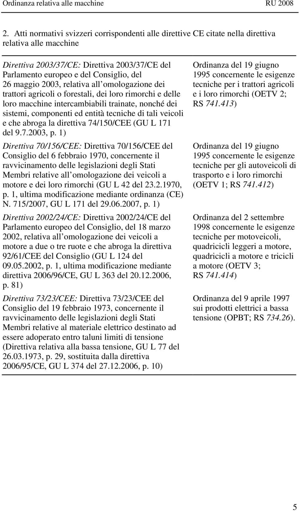 veicoli e che abroga la direttiva 74/150/CEE (GU L 171 del 9.7.2003, p.