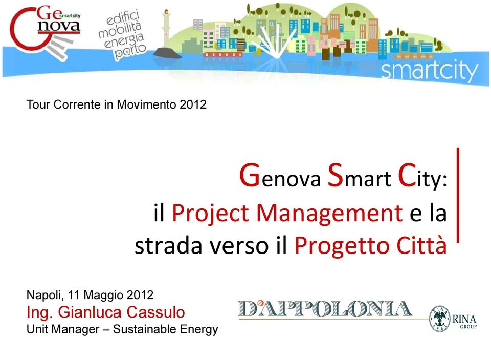 il Progetto Città Napoli, 11 Maggio 2012 Ing.