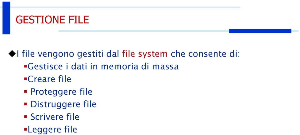 in memoria di massa Creare file Proteggere