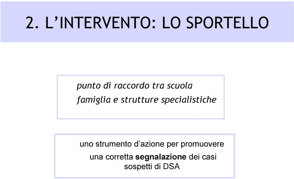 specialistiche uno strumento d azione per