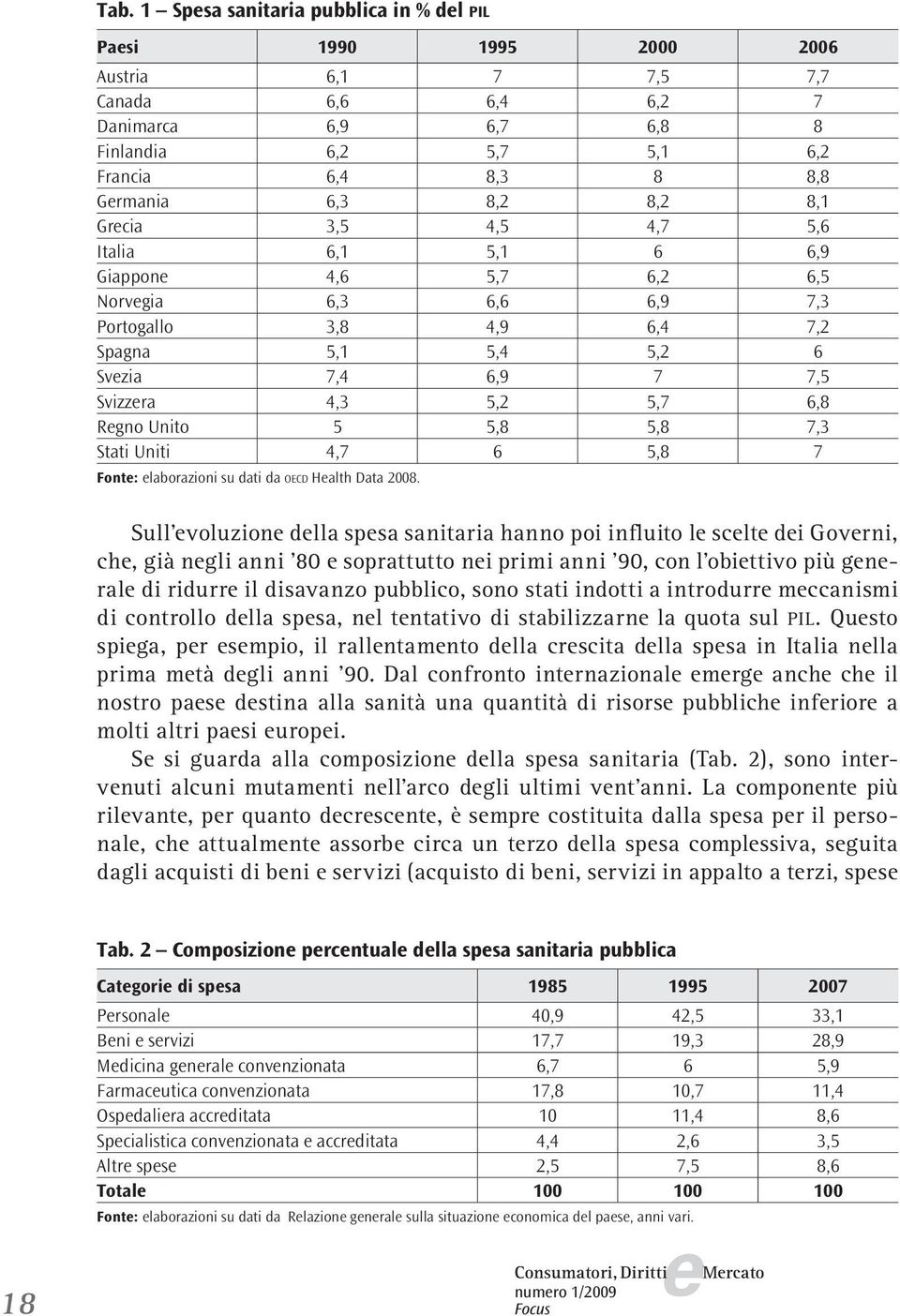 Unito 5 5,8 5,8 7,3 Stati Uniti 4,7 6 5,8 7 Font: laborazioni su dati da OECD Halth Data 2008.