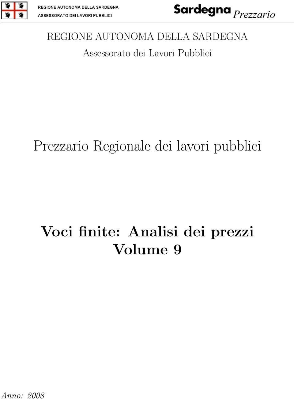 Prezzario Regionale dei lavori