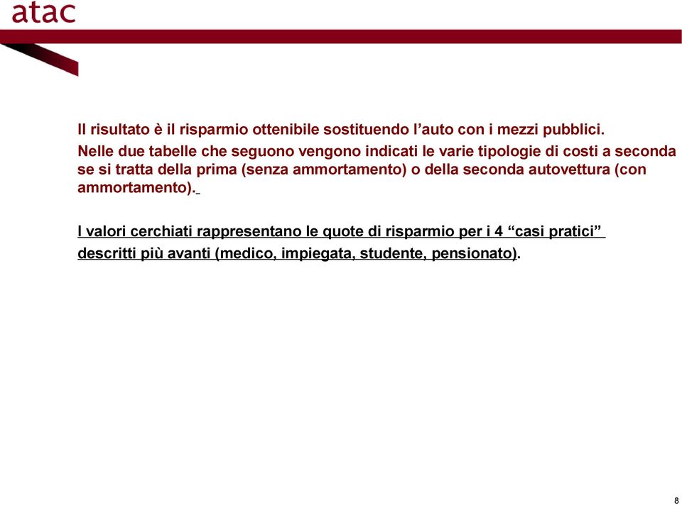 della prima (senza ammortamento) o della seconda autovettura (con ammortamento).