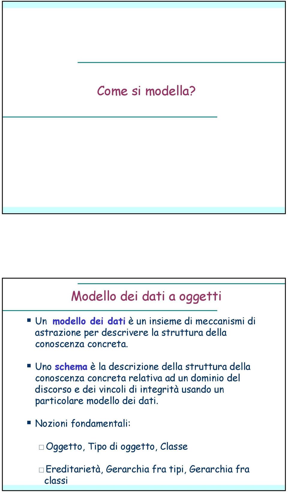 struttura della conoscenza concreta.