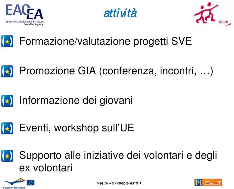 workshop sull UE Supporto alle iniziative dei volontari e
