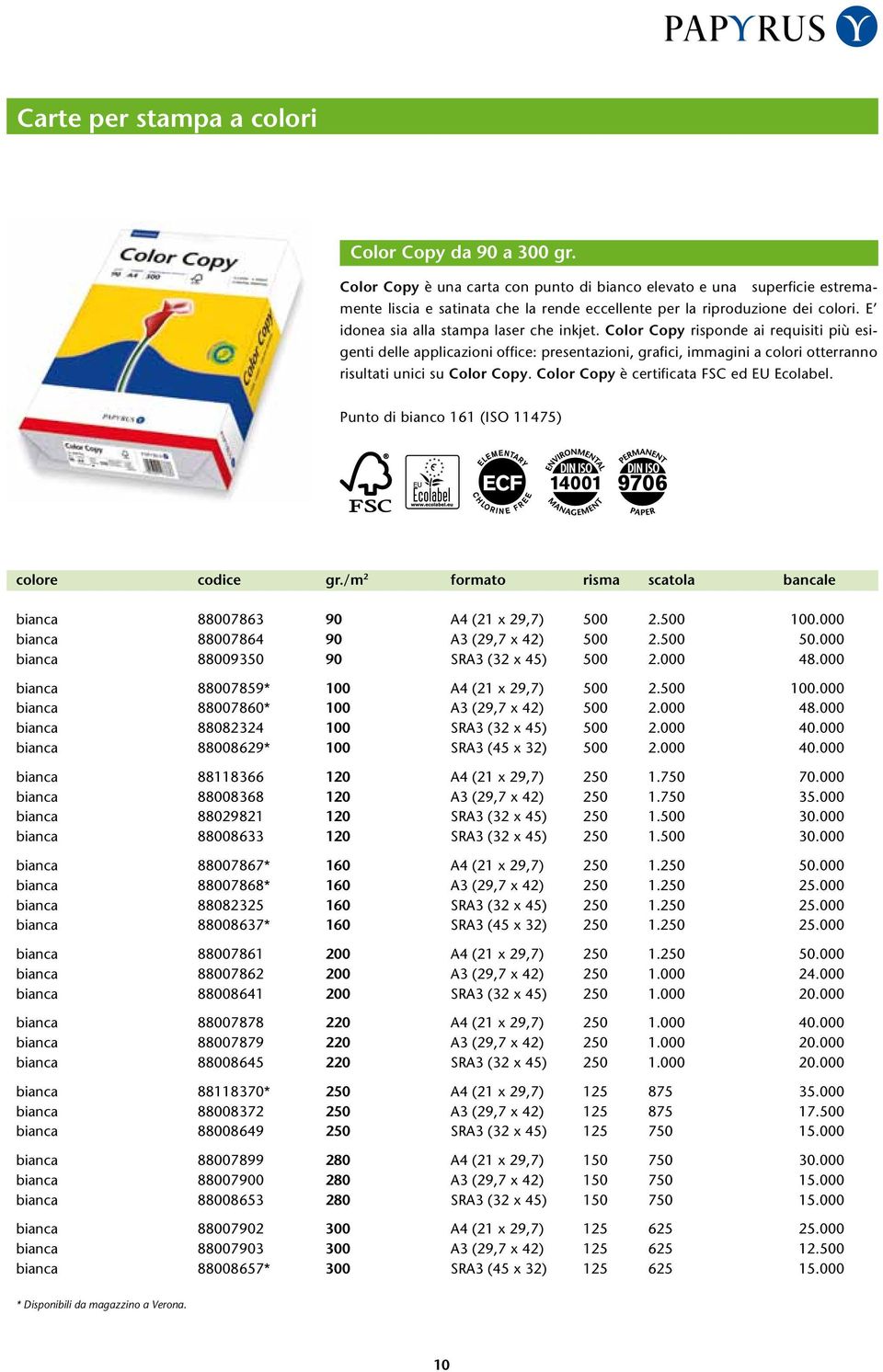 Color Copy risponde ai requisiti più esigenti delle applicazioni office: presentazioni, grafici, immagini a colori otterranno risultati unici su Color Copy.