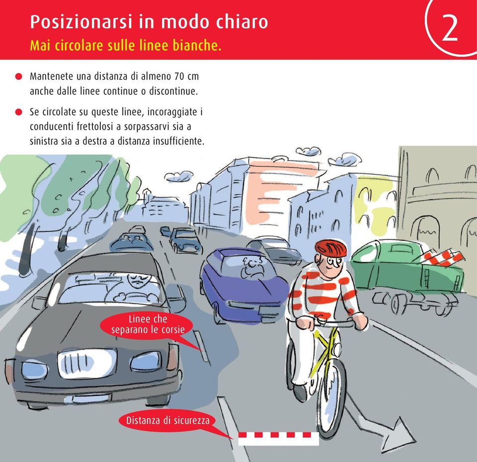 Se circolate su queste linee, incoraggiate i conducenti frettolosi a sorpassarvi