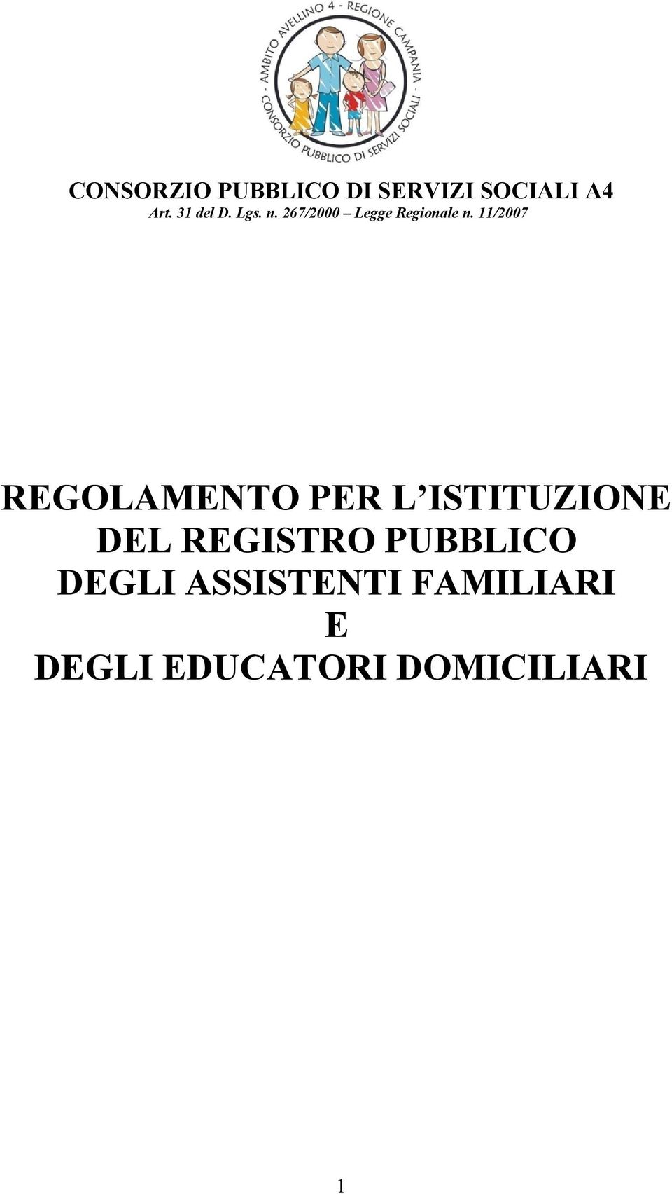 11/2007 REGOLAMENTO PER L ISTITUZIONE DEL REGISTRO