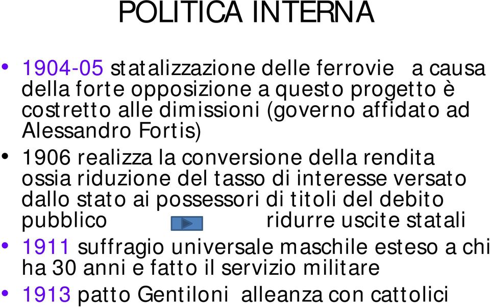 tasso di interesse versato dallo stato ai possessori di titoli del debito pubblico ridurre uscite statali 1911