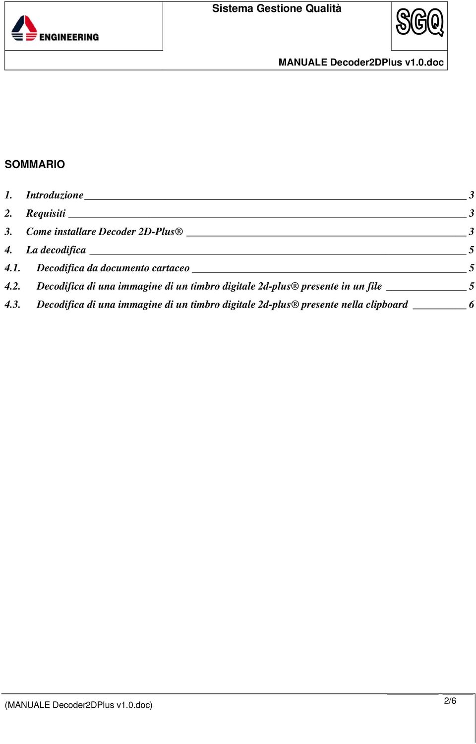 Decodifica da documento cartaceo 5 4.2.