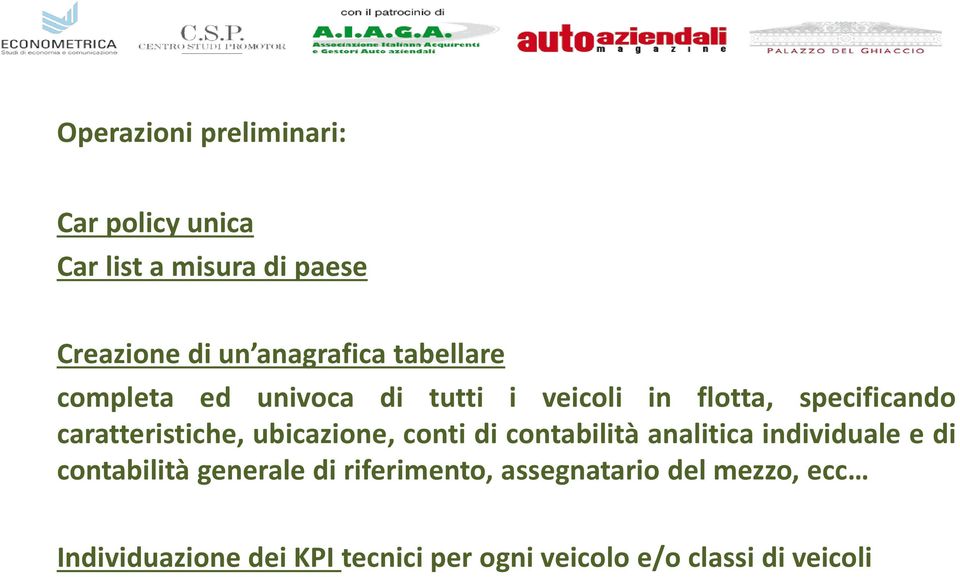 ubicazione, conti di contabilità analitica individuale e di contabilità generale di