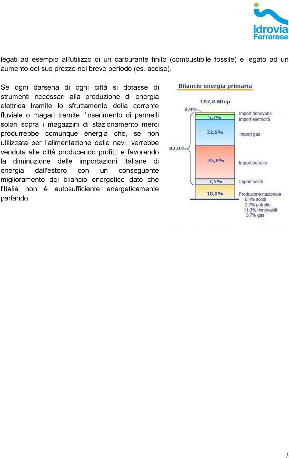 di pannelli solari sopra i magazzini di stazionamento merci produrrebbe comunque energia che, se non utilizzata per l'alimentazione delle navi, verrebbe venduta alle città