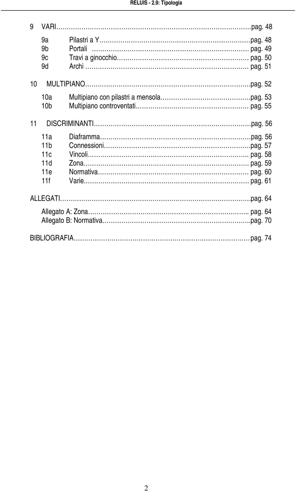 55 11 DISCRIMINANTI pag. 56 11a Diaframma pag. 56 11b Connessioni. pag. 57 11c Vincoli.. pag. 58 11d Zona. pag. 59 11e Normativa pag.