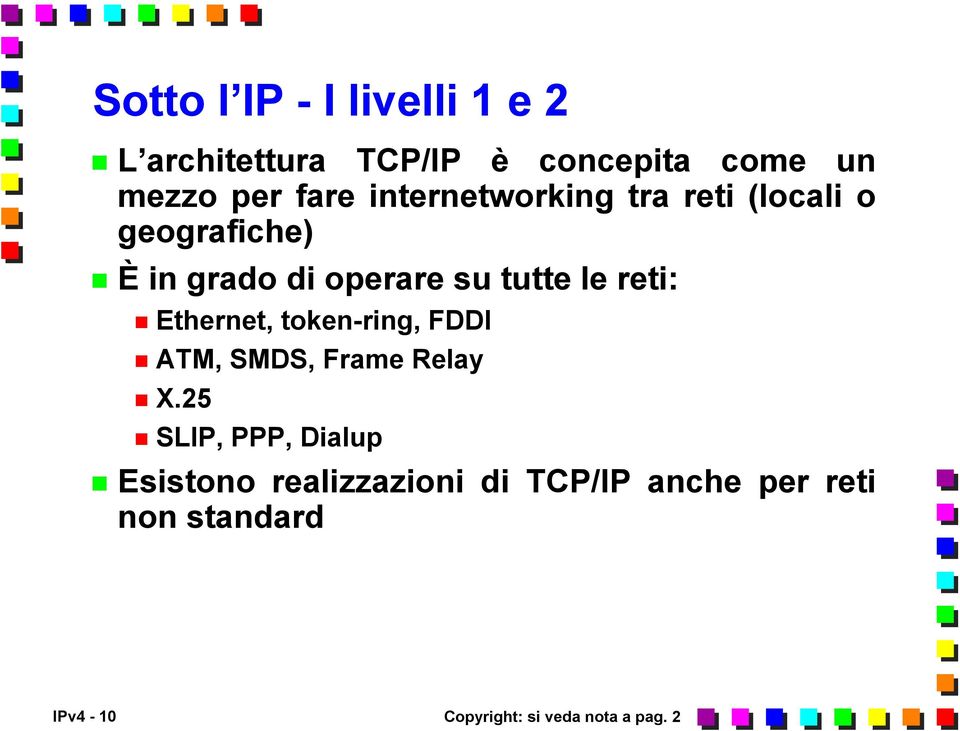 reti: Ethernet, token-ring, FDDI ATM, SMDS, Frame Relay X.