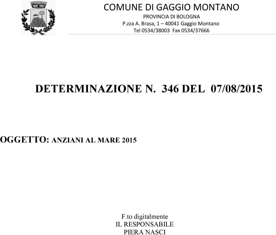 0534/37666 DETERMINAZIONE N.