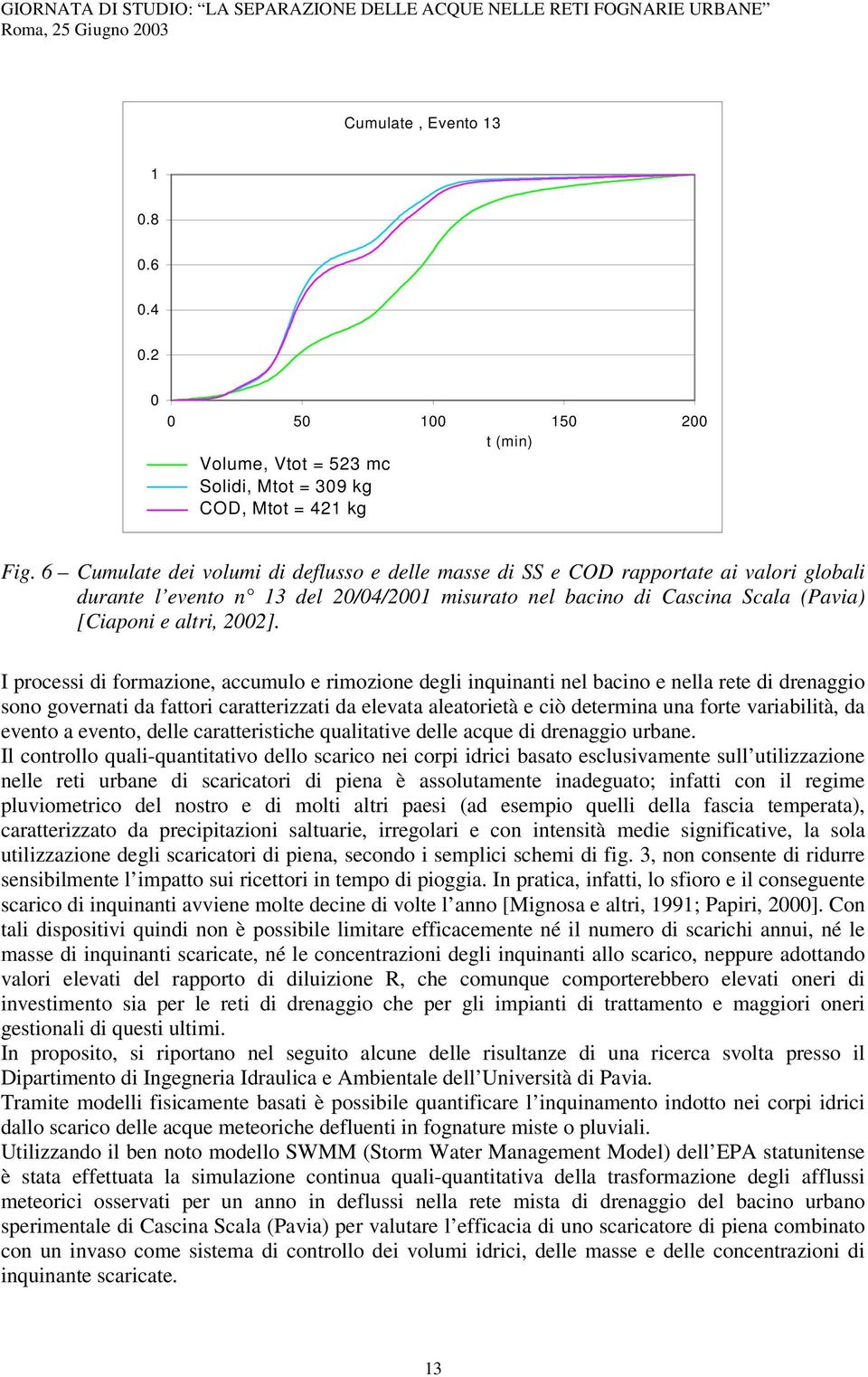 I processi di formazione, accumulo e rimozione degli inquinanti nel bacino e nella rete di drenaggio sono governati da fattori caratterizzati da elevata aleatorietà e ciò determina una forte