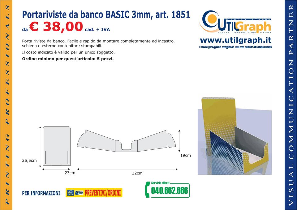 schiena e esterno contenitore stampabili.