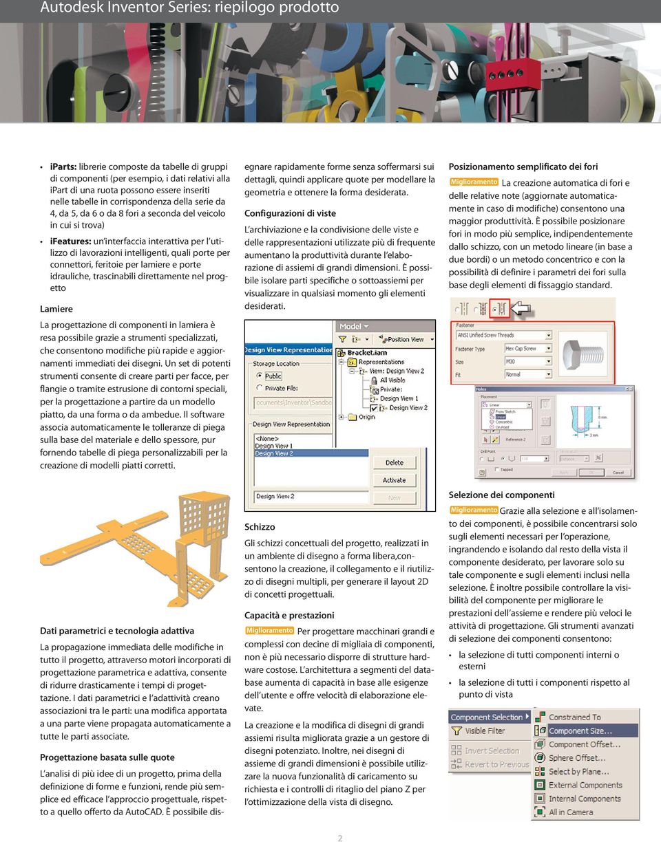 idrauliche, trascinabili direttamente nel progetto Lamiere La progettazione di componenti in lamiera è resa possibile grazie a strumenti specializzati, che consentono modifiche più rapide e