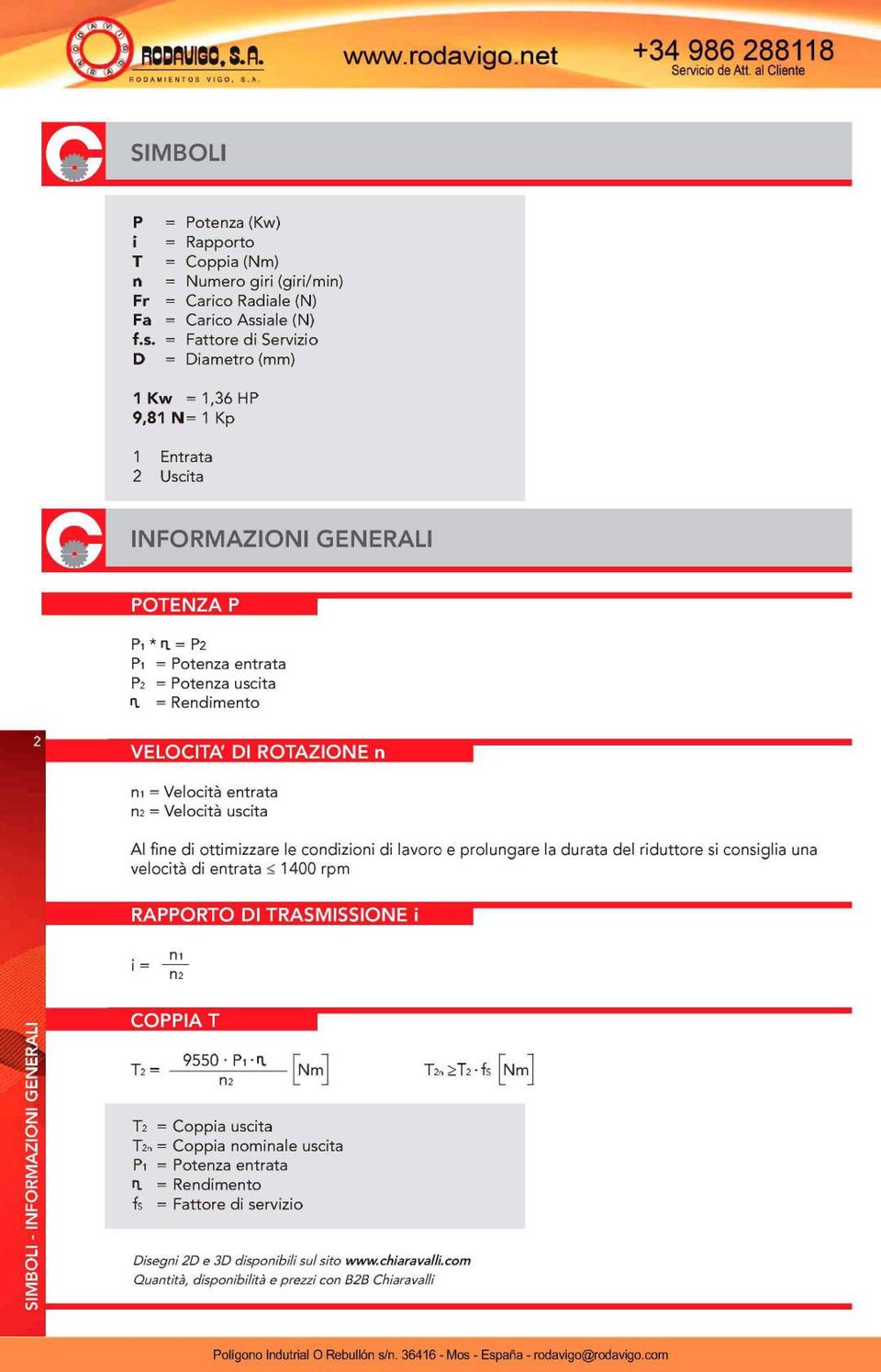 = P2 Pi = Potenza entrata P2 = Potenza uscita 1 = Rendimento VELOCITA' DI ROTAZIONE n m = Velocità entrata n2 = Velocità uscita Al fine di ottimizzare le condizioni di lavoro e prolungare la