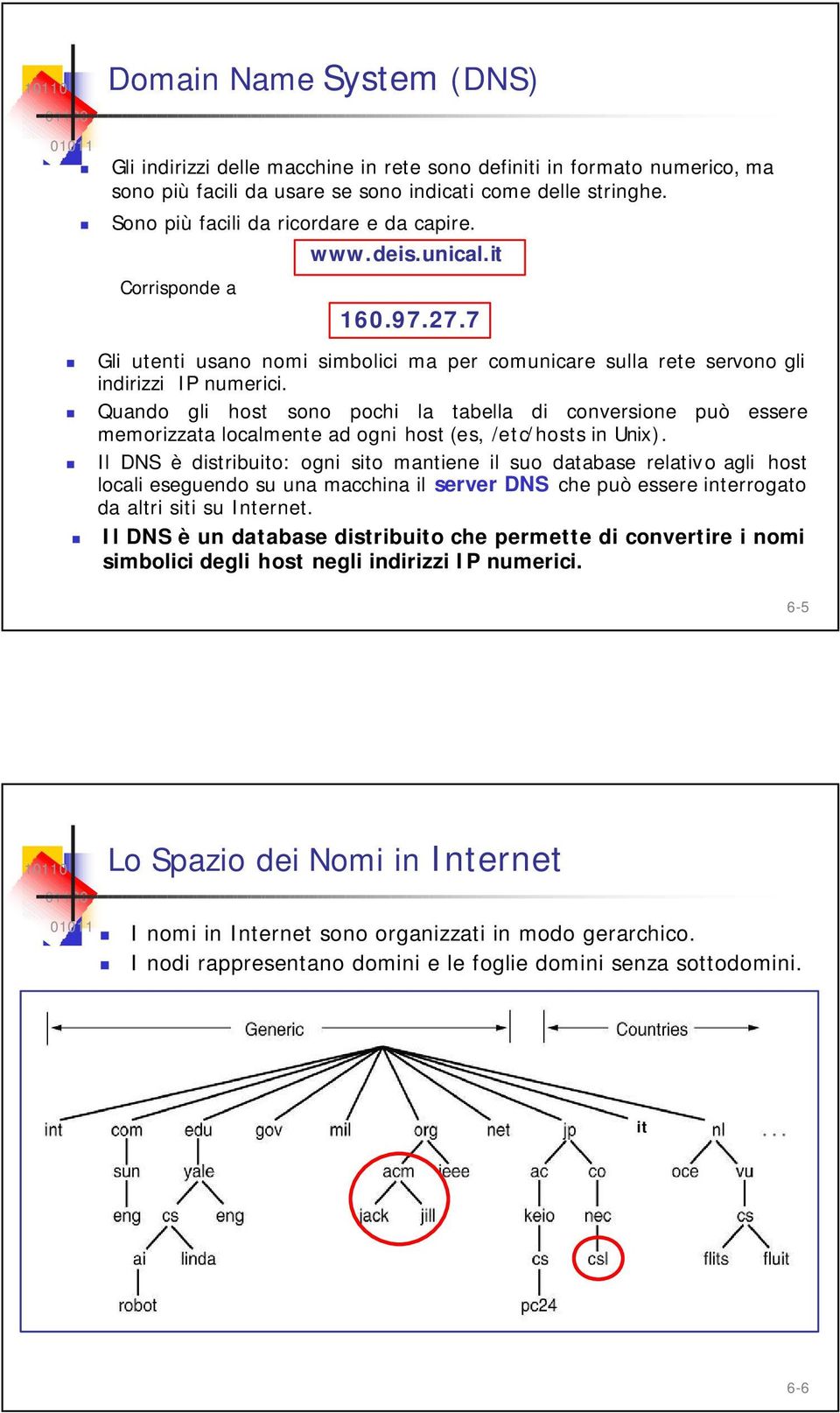 Quando gli host sono pochi la tabella di conversione può essere memorizzata localmente ad ogni host (es, /etc/hosts in Unix).