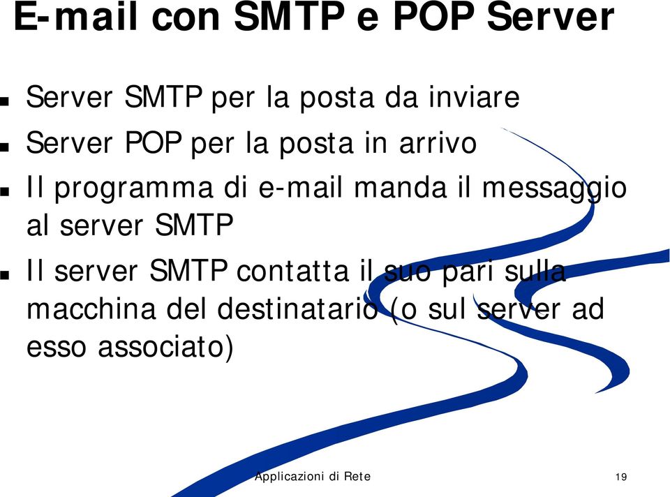 messaggio al server SMTP Il server SMTP contatta il suo pari sulla