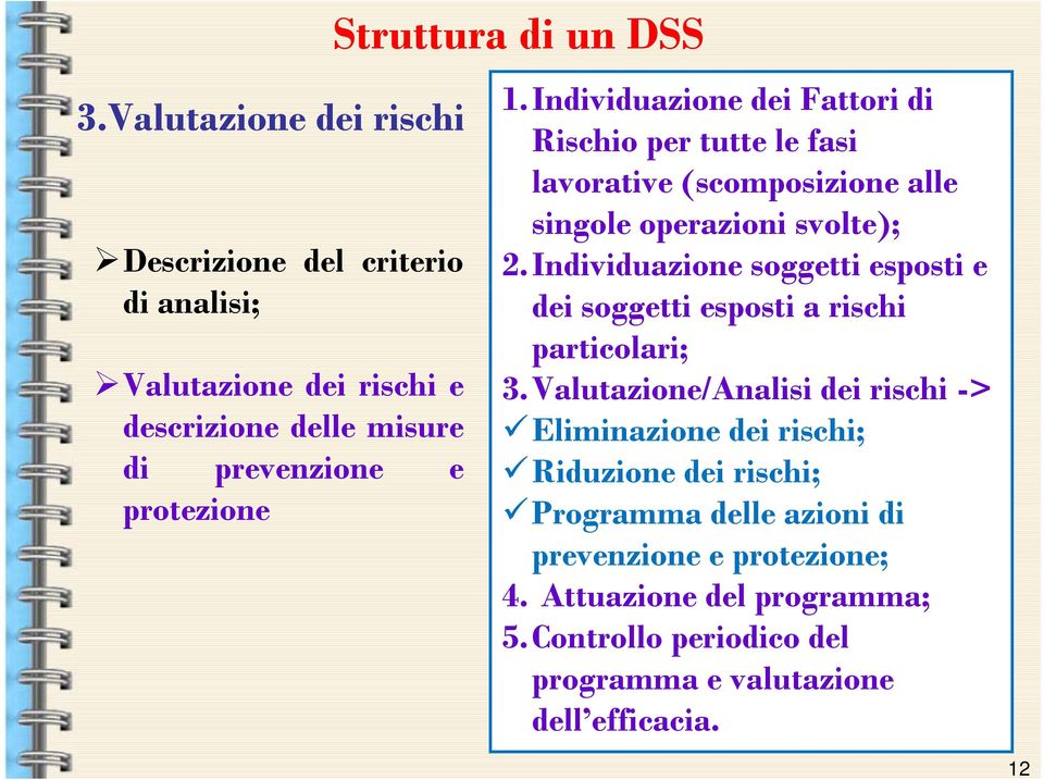 Individuazione soggetti esposti e dei soggetti esposti a rischi particolari; 3.