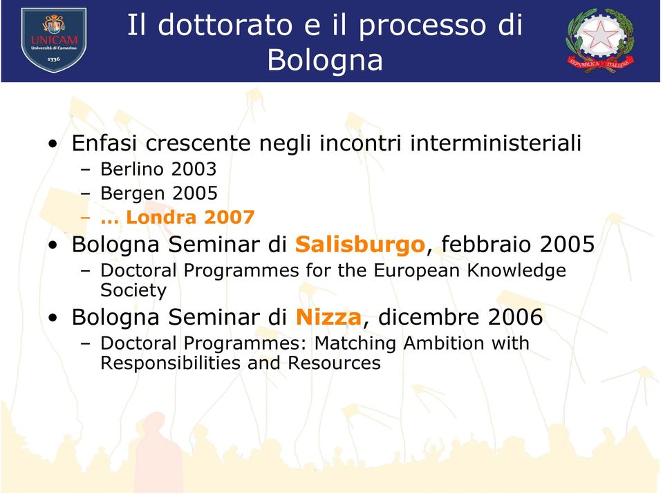 Salisburgo, febbraio 2005 Doctoral Programmes for the European Knowledge Society